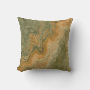 Salie Olijfgroen Mosterd Geel Print 40cm Kussen