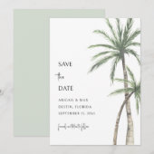 Salie Palmboom Bestemming Save the Date (Voorkant / Achterkant)