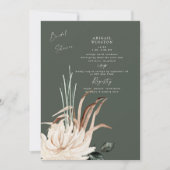 Salie Pampas Gras Boho Bruiloftsfeest Uitnodiging (Voorkant)