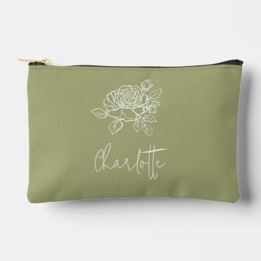 Salie Rozen Floral Aangepaste Naam Etui (Voorkant)