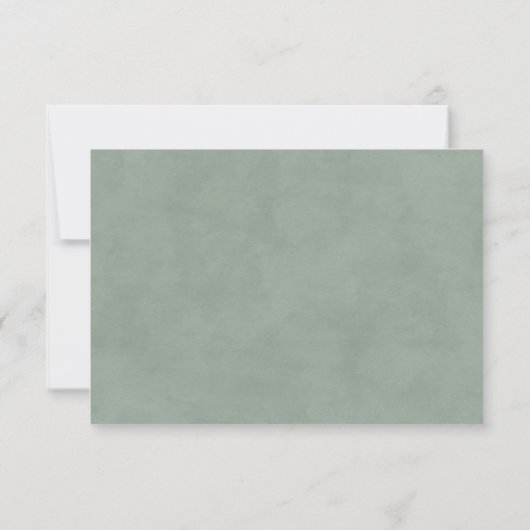 Salie & Stoffig Groen Eucalyptus Elegant Bruiloft RSVP Kaartje (Achterkant)