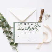 Salie & Stoffig Groen Eucalyptus Elegant Bruiloft RSVP Kaartje