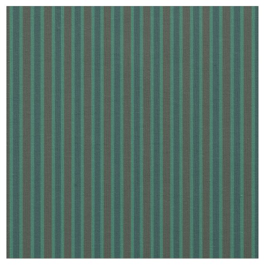 Salie, Teal & Chocoladebruine Verticale Strepen Stof (Close Up)