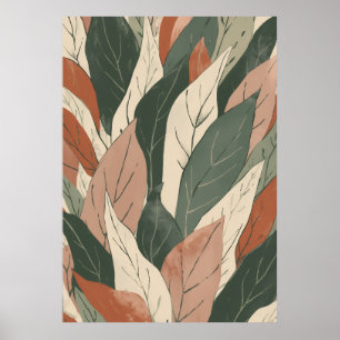 Salie Terracotta Gelaagde Blad Botanische Kunst Poster
