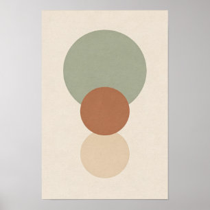 Salie Terracotta Gestapelde Cirkel Abstracte Poste Poster