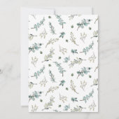 Salie Waterverf Eucalyptus Krans Monogram Bruiloft Kaart (Achterkant)