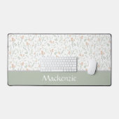 Salie Waterverf Wilde Bloem Florale Aangepaste Naa Bureaumat (Keyboard & Muis)