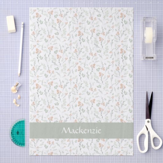 Salie Waterverf Wilde Bloem Florale Aangepaste Naa Tissuepapier (Craft)