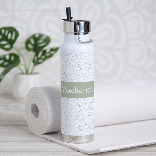 Salie Waterverf Wilde Bloem Florale Aangepaste Naa Waterfles (Yoga (Gedraaid)  )