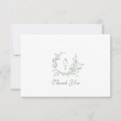 Salie Wilde Bloem Monogram Huwelijk Bedankkaart (Voorkant)