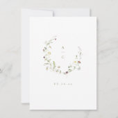 Salie Wilde Bloem Rustieke Boho Trouwkaart Details Kaart (Achterkant)