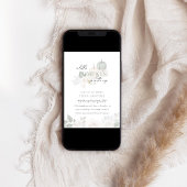 Salie & Wit - Floral Pumpkin Herfst Baby shower Kaart