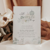 Salie & Wit - Floral Pumpkin Herfst Baby shower Kaart