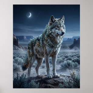 Salie Wolf Woestijnmaan Poster