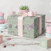 Salie Zoete Kleine Critter Vrouwelijke Blush Roze Cadeaupapier