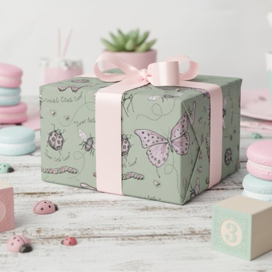 Salie Zoete Kleine Critter Vrouwelijke Blush Roze Cadeaupapier