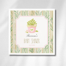 Saliebladeren Matcha Plant Gestreepte Meisje Baby  Servet