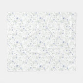Salieblauwe Aquarel Wilde Bloem Fleece Deken (Voorkant (Horizontaal))