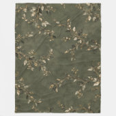 Saliegroen botanisch werpdekbed fleece deken (Voorkant)