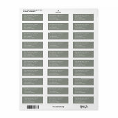 Saliegroene Aangepaste Namen Moderne Trouw Retoura Etiket (Full Sheet)