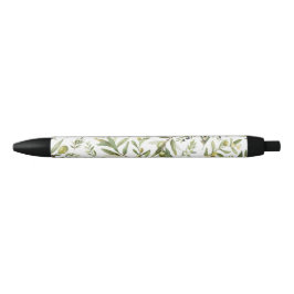 Saliegroene Aquarel Franse Landelijke Chic Olijven Zwarte Inkt Pen