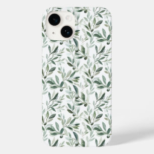 Saliegroene aquarel Franse landelijke olijfpatroon Case-Mate iPhone 14 Hoesje