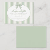 Saliegroene gestreepte babyshower-envelopkaart informatiekaartje (Voorkant / Achterkant)