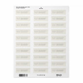 Saliegroene gestreepte monogram huwelijksretouradr etiket (Full Sheet)