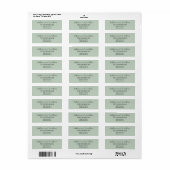 Saliegroene Huwelijk Koppel Retouradreslabels Etiket (Full Sheet)