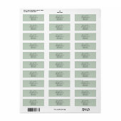 Saliegroene Huwelijk Koppel Retouradreslabels Etiket (Full Sheet)