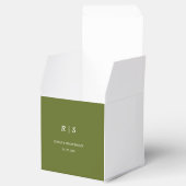 Saliegroene Monogram Trouwgunstendoos Bedankdoosjes (Geopend)