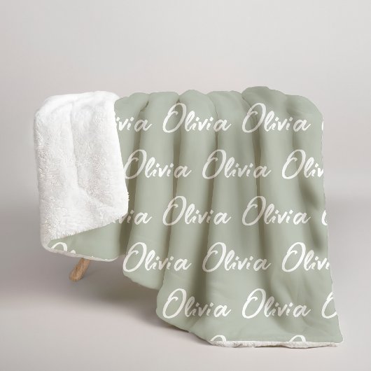 Saliegroene Sherpa-deken op maat voor mama of oma Sherpa Deken