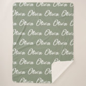 Saliegroene Sherpa-deken op maat voor mama of oma Sherpa Deken (Voorkant)
