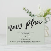 Saliekaart uitstel bruiloft nieuwe planning kaart (Staand voorkant)