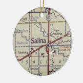Salina Kansas  kaart Keramisch Ornament (Links)