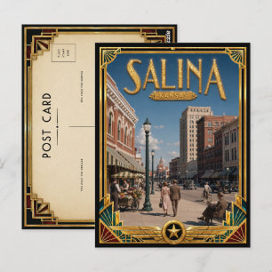 Salina Kansas Vintage Art Deco Gouden Tijdperk Briefkaart