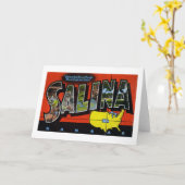 Salina Kansas Vintage Groet Kaart (Gele Bloem)