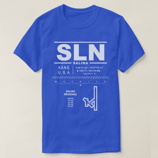 Salina Regional Airport SLN T-shirt (Design voorkant)