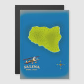 Salina, Sicilië kaart reisposter kaart (Voorkant / Achterkant)