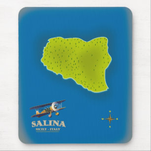 Salina, Sicilië kaart reisposter kaart Muismat