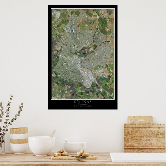 Salinas California Satellite Poster Map (Keuken)