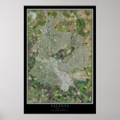 Salinas California Satellite Poster Map (Voorkant)