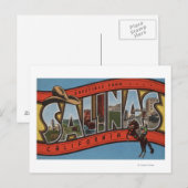 Salinas, Californië - Grote Letter-scènes - Rode Briefkaart (Voorkant / Achterkant)