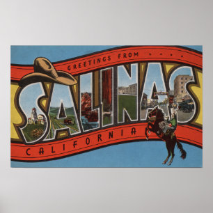 Salinas, Californië - Grote Letter-scènes - Rode Poster