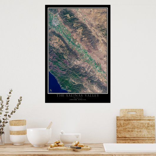 Salinas Valley California Satellite Poster Map (Keuken)