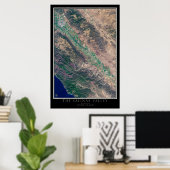 Salinas Valley California Satellite Poster Map (Thuiskantoor)