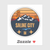 Saline City, Indiana Sticker (Vel)