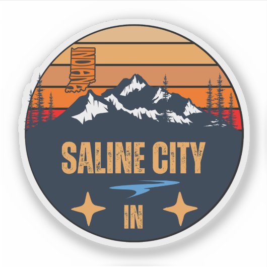 Saline City, Indiana Sticker (Voorkant)