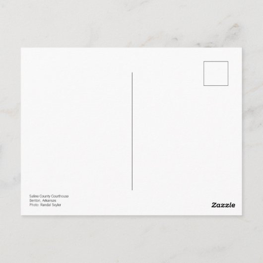 Saline County Courthouse, Benton, Arkansas Briefkaart (Achterkant)