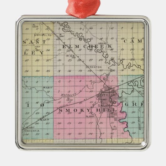 Saline County, Kansas Metalen Ornament (Voorkant)